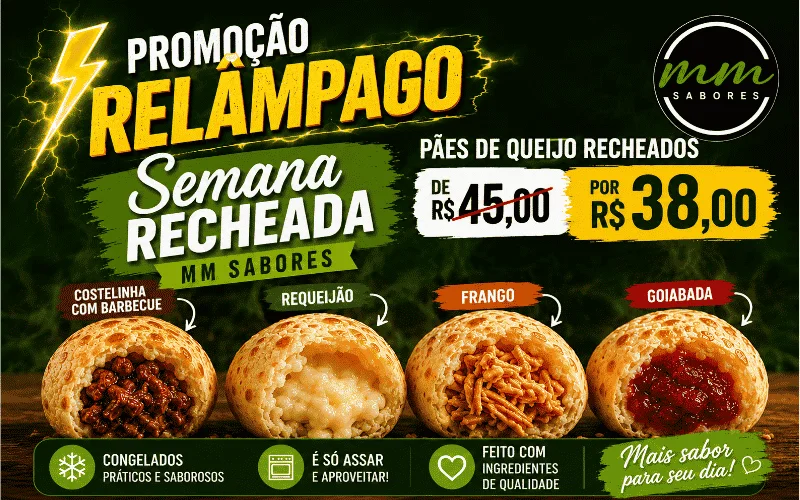 Pão de Queijo Recheado-MM Sabores
